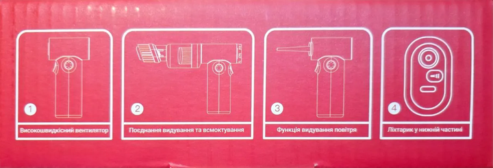 Турбовентилятор акумуляторний EDON ED-F1000 видування/всмоктування (29609910) - фото 2 Турбовентилятор акумуляторний EDON ED-F1000 видування/всмоктування (29609910) - фото 2