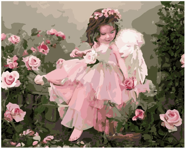 Картина по номерам Brushme Ангелочек в цветах (GX7400)