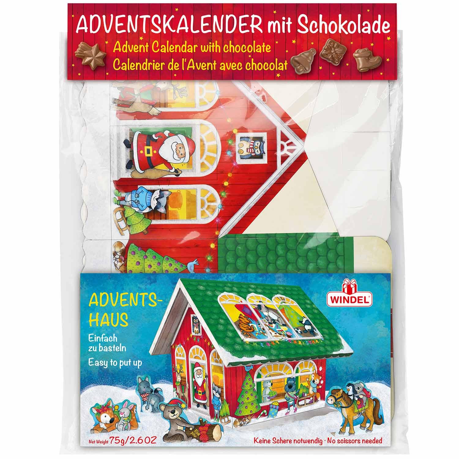 Традиционный рождественский адвент-календарь Windel Adventskalender Haus