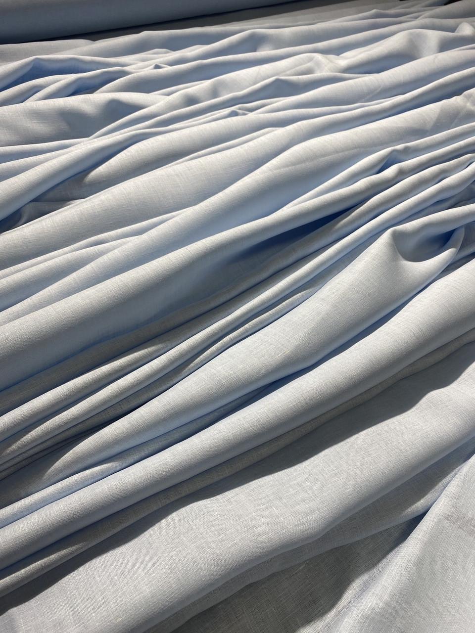 Тканина LINEN PLUS лляна 150 см 1347 Ніжно-блакитний - фото 7 Тканина LINEN PLUS лляна 150 см 1347 Ніжно-блакитний - фото 7