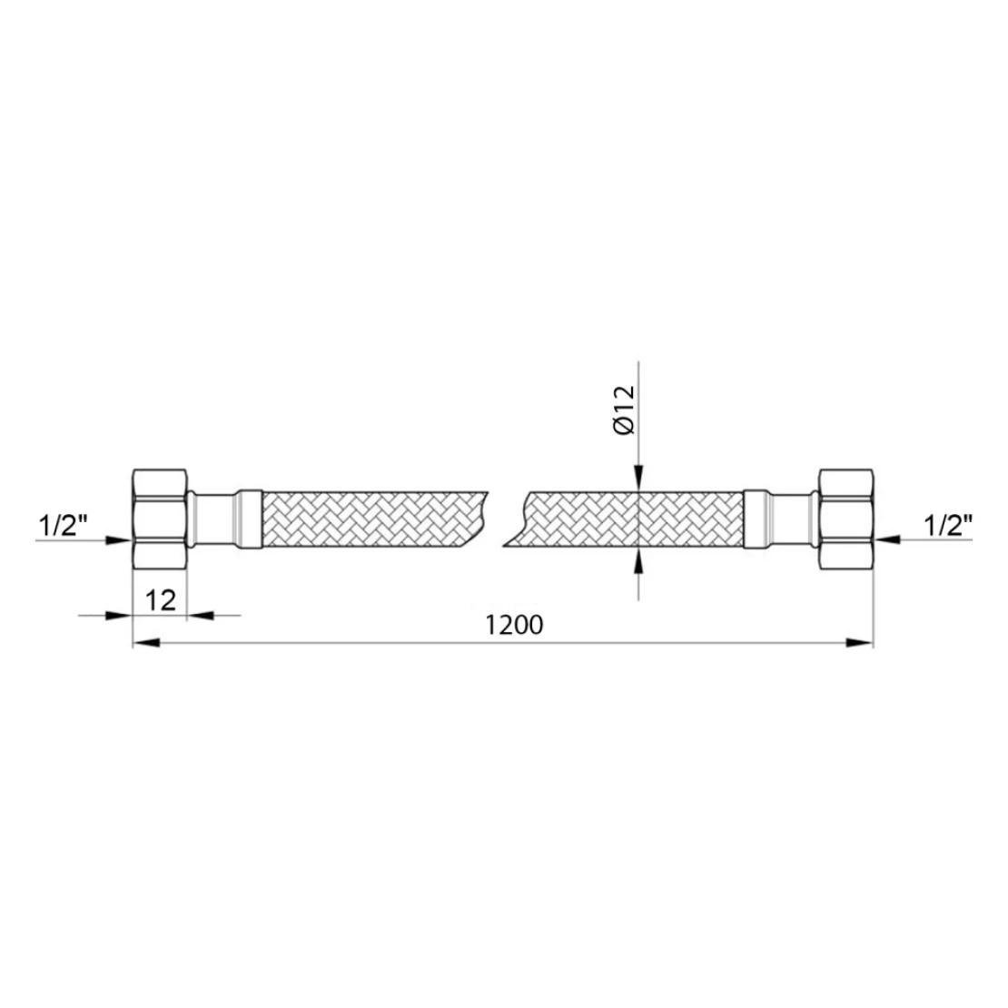 Подводка для подключения воды Kroner KRP гибкая в оплетке из нержавеющей стали 1/2" ВВ 120 см (CV023711) - фото 3 Подводка для подключения воды Kroner KRP гибкая в оплетке из нержавеющей стали 1/2" ВВ 120 см (CV023711) - фото 3