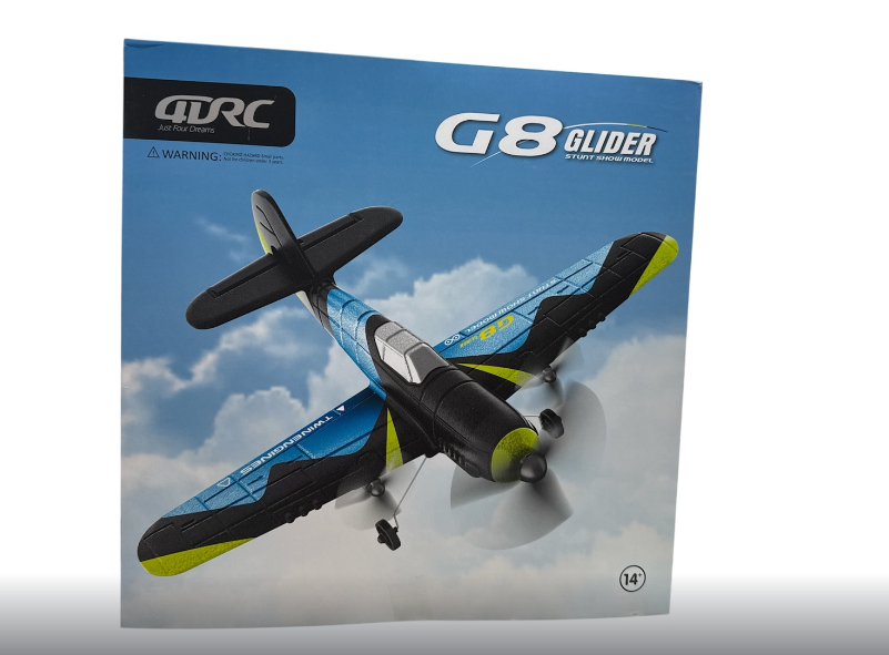 Літак на радіокеруванні 4 D-G 8 3,7V USB-кабель шасі запасні лопаті пульт 2,4 GHz підсвічування в коробці
