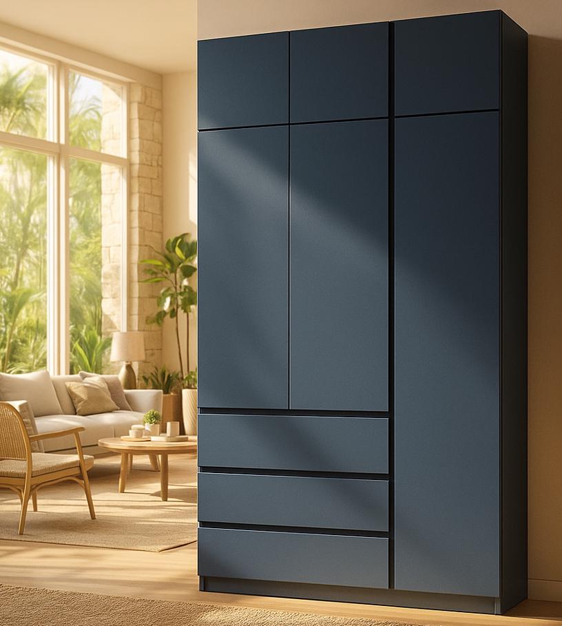 Шкаф с антресолью Мастер Форм Брайт правосторонний 1200х520х2400 мм Антрацитовый (32301)