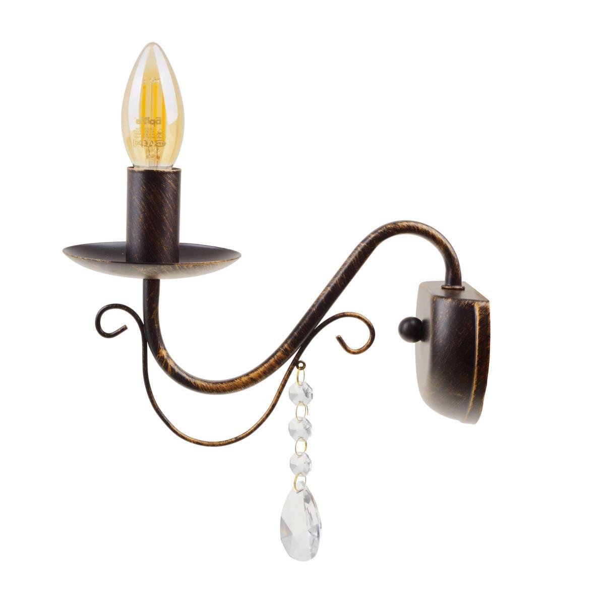 Настенное бра свечка Brille BCL-734W/1 E14 BK/G