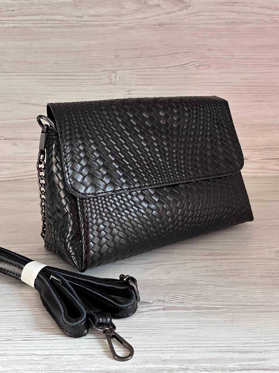 Сумка женская натуральная кожа Черный (7007)