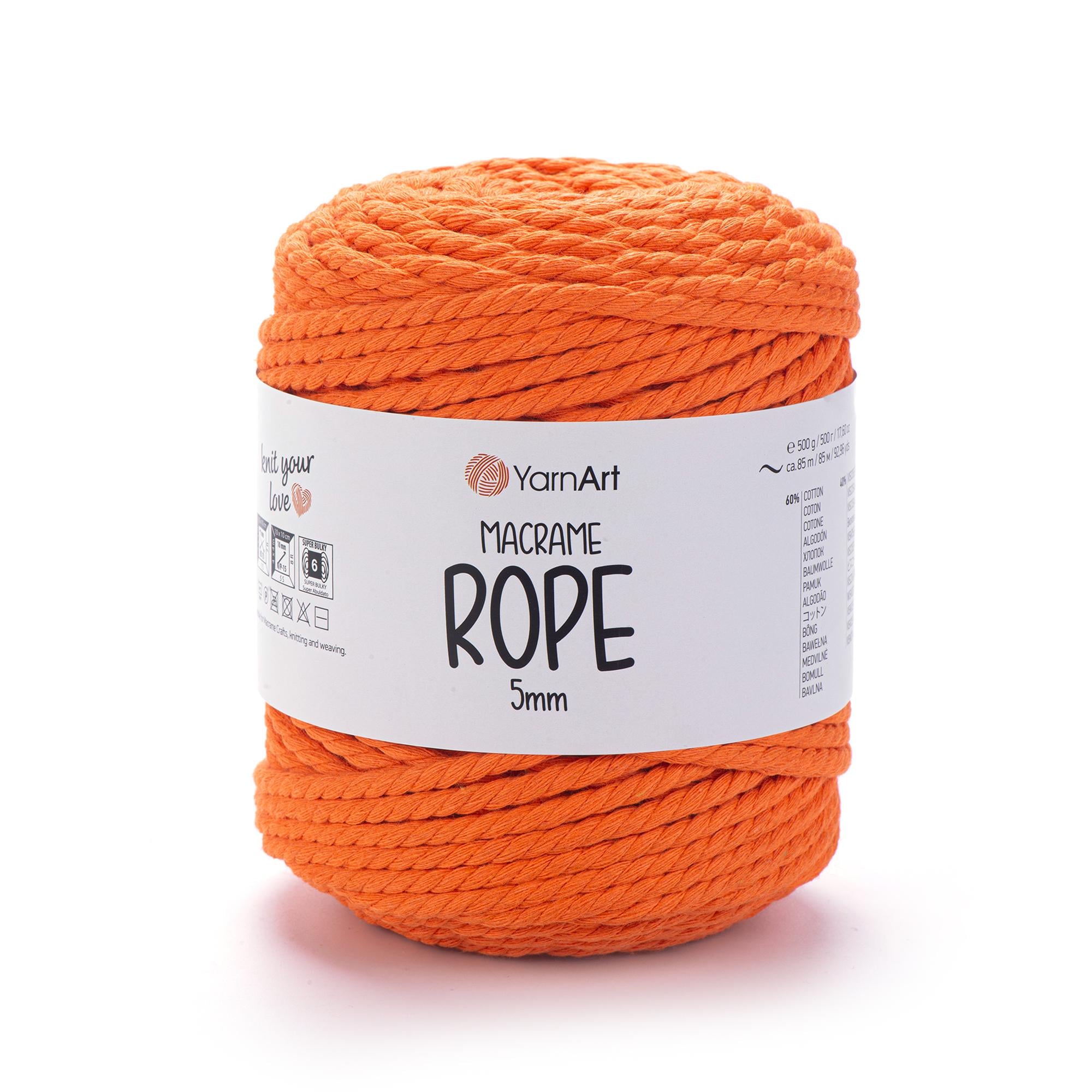 Шнур витый Macrame Rope 5 мм 500 г Оранжевый №800 (2542755078)