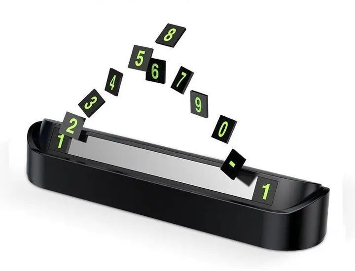 Автовизитка для телефона Temporary Parking Card на клейкой основе 130х35х25 мм Черный (opt-102698)