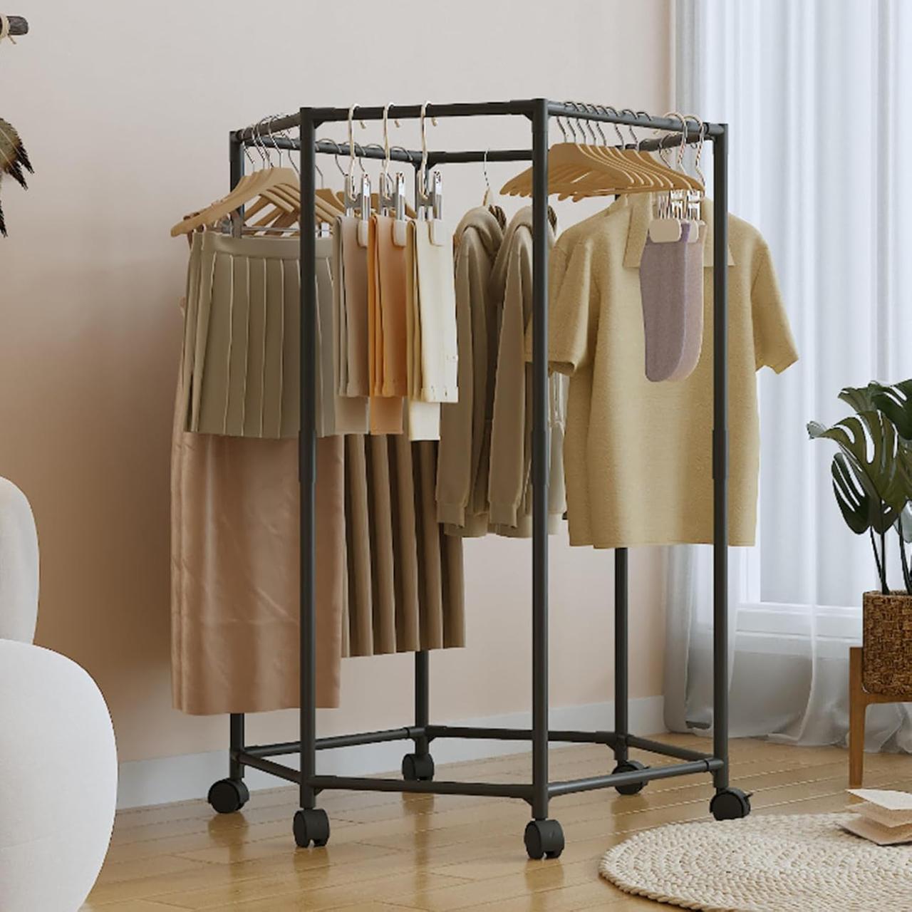 Вішалка для одягу з поворотним механізмом на 360° і колесами (RACK360) - фото 6