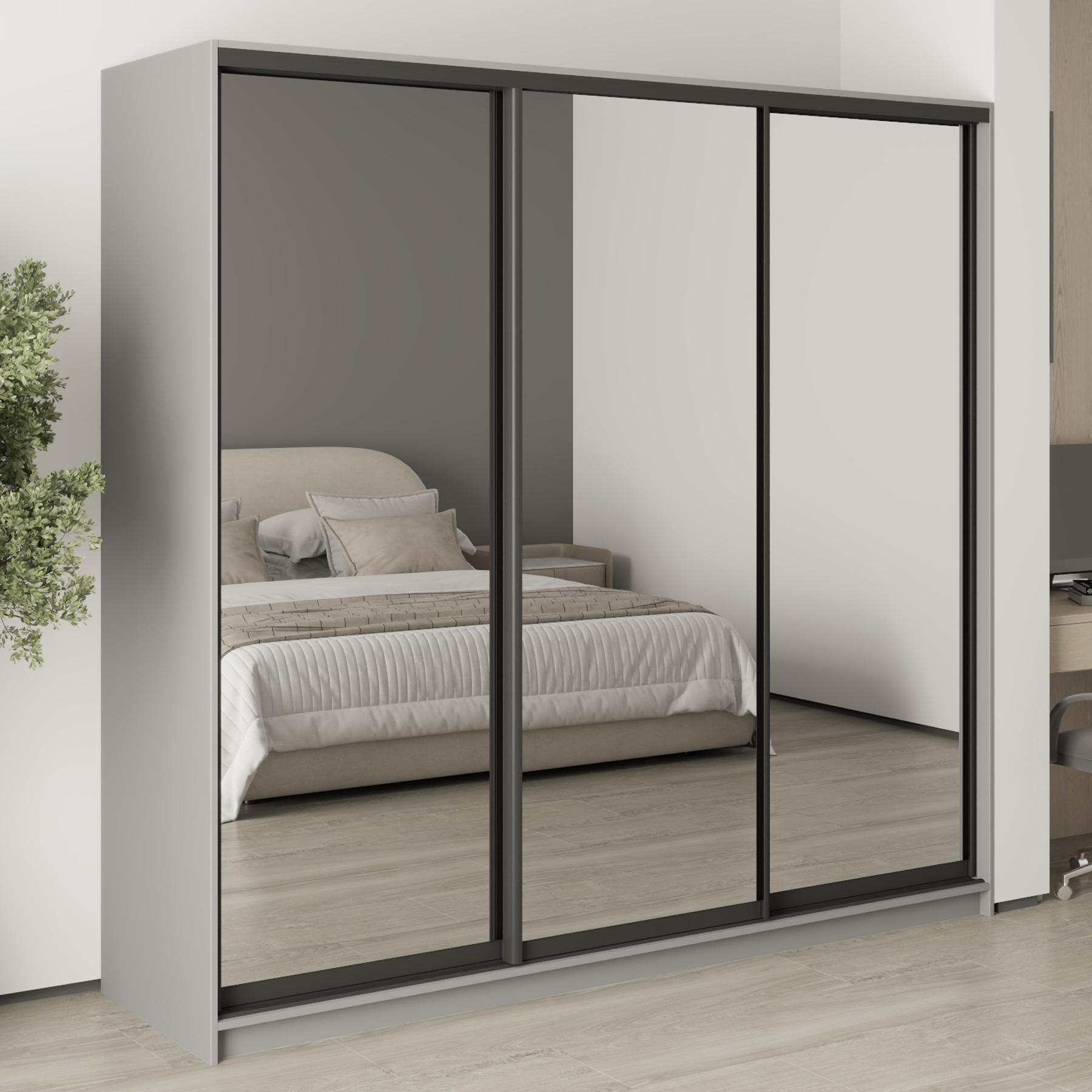 Шкаф-купе трехдверный Mebel Star Комбо BG MBS-9382 220х60х210 см Серая мышка (1009371) Шкаф-купе трехдверный Mebel Star Комбо BG MBS-9382 220х60х210 см Серая мышка (1009371)