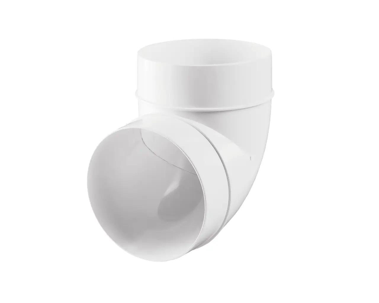 Коліно для круглих повітроводів Ventika 121-45 ПВХ d 100 мм 45° Білий (26875934)