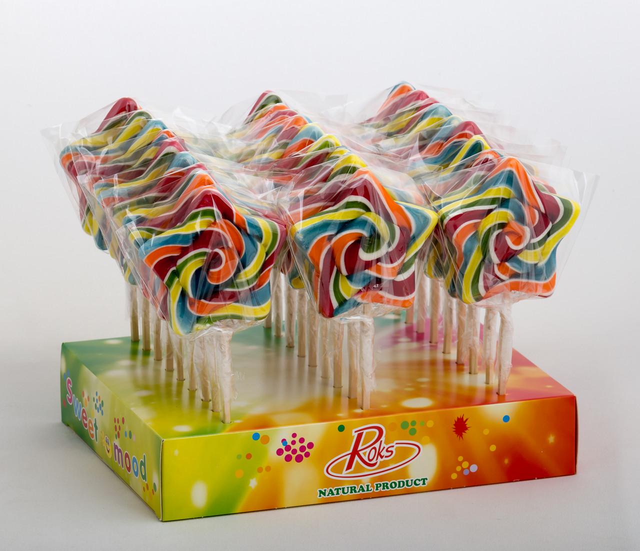 Леденцы на палочке ROKS Звезда 80 г 27 шт. 2,16 кг (10) Леденцы на палочке ROKS Звезда 80 г 27 шт. 2,16 кг (10)