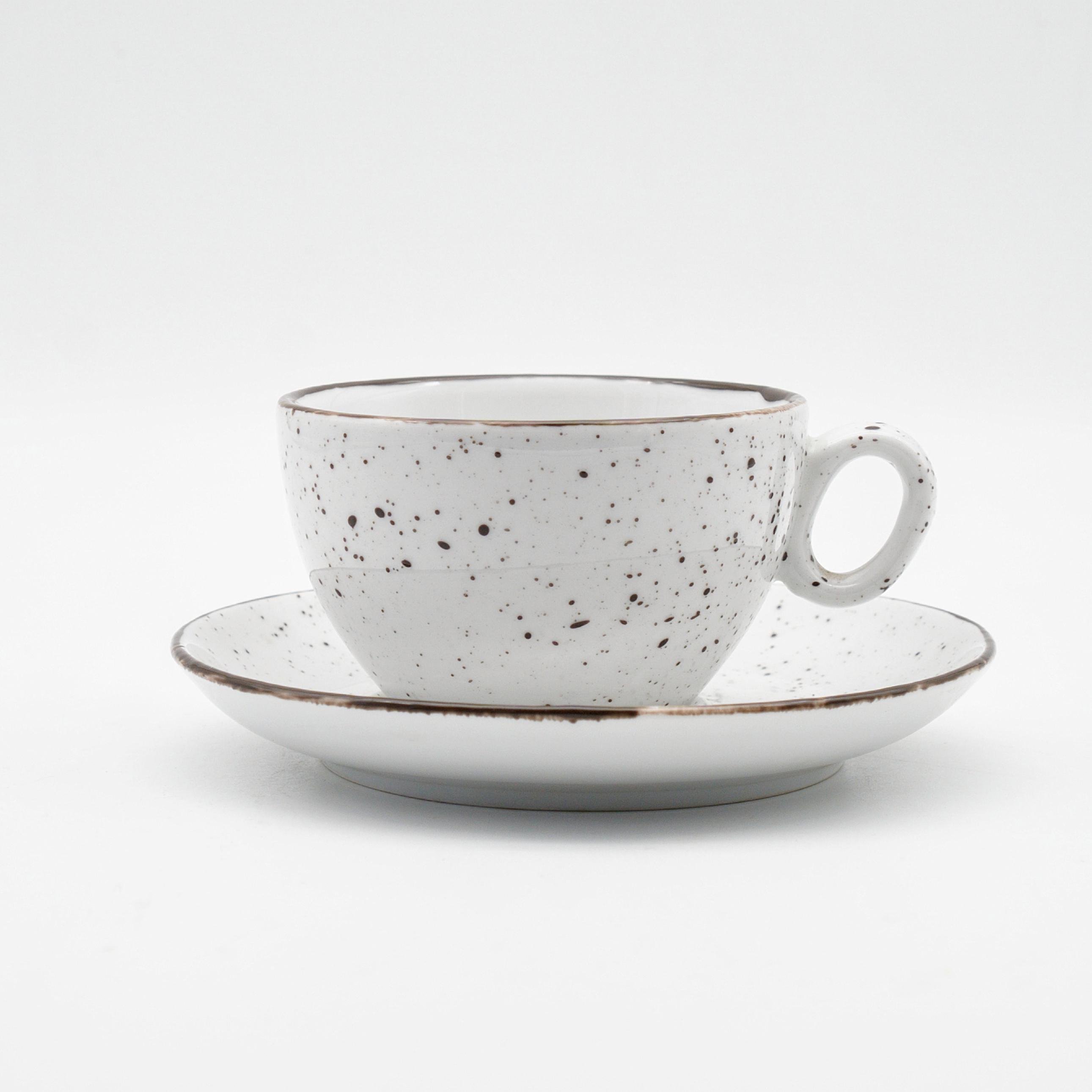 Чашка и блюдце INKER Luna rustic dots 250 мл - фото 1