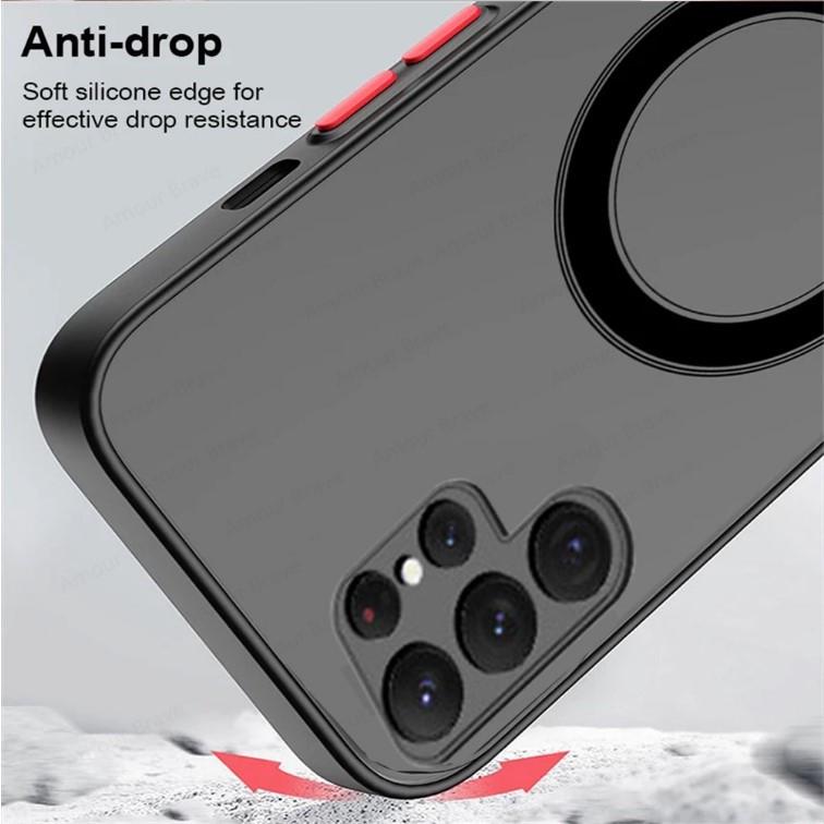 Броньований магнітний чохол для бездротової зарядки до Samsung Galaxy S22 протиударний матовий (1848813078) - фото 2