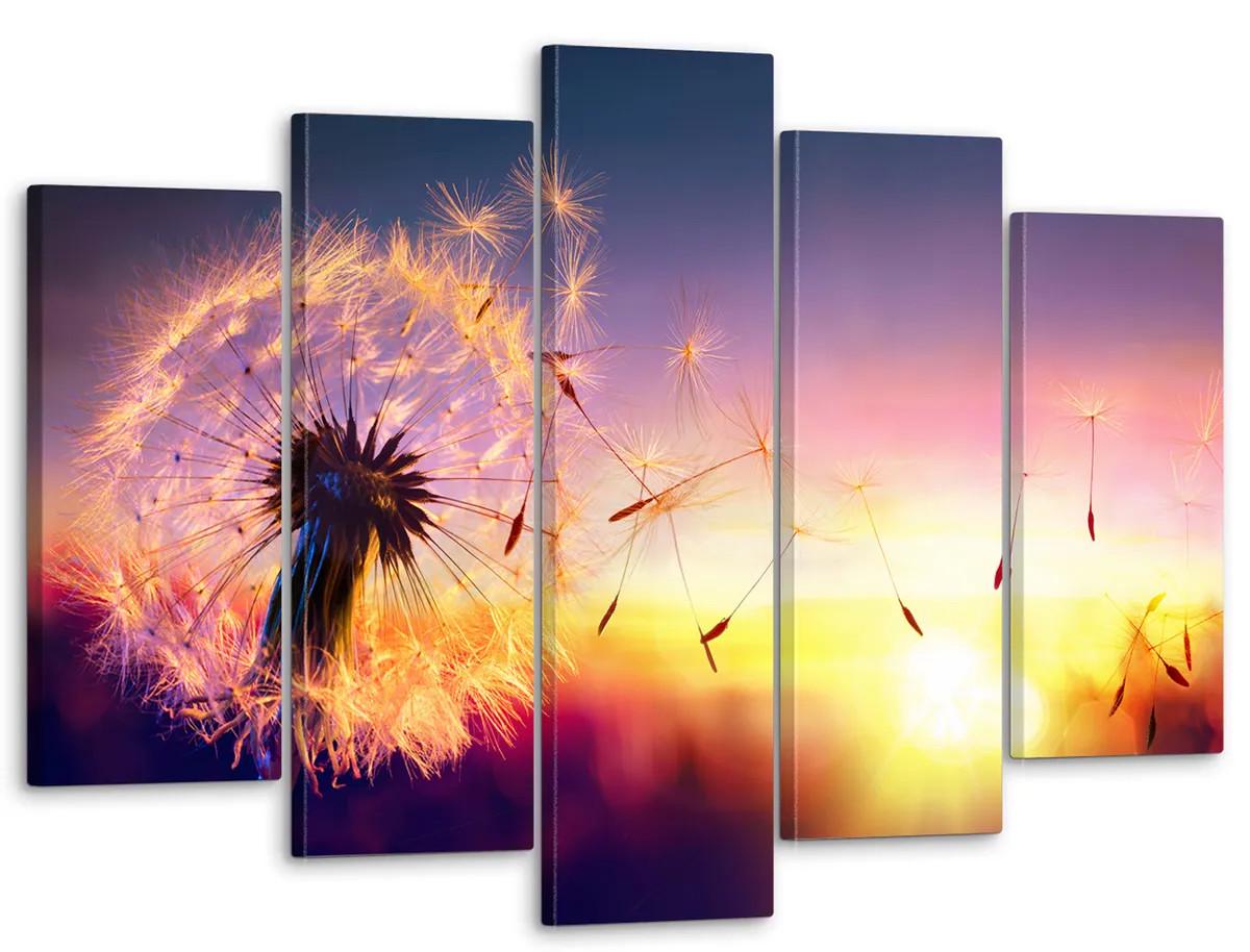 Картина модульная на холсте DK Одуванчик на закате 80x125 см (MK50206)
