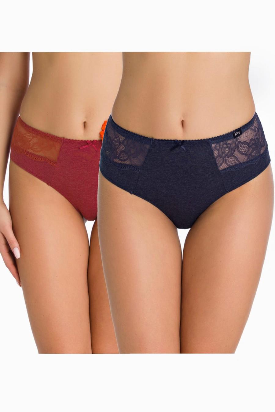 Трусики сліп Key р. 5/XL 2 шт. Червоний/Синій (67044)