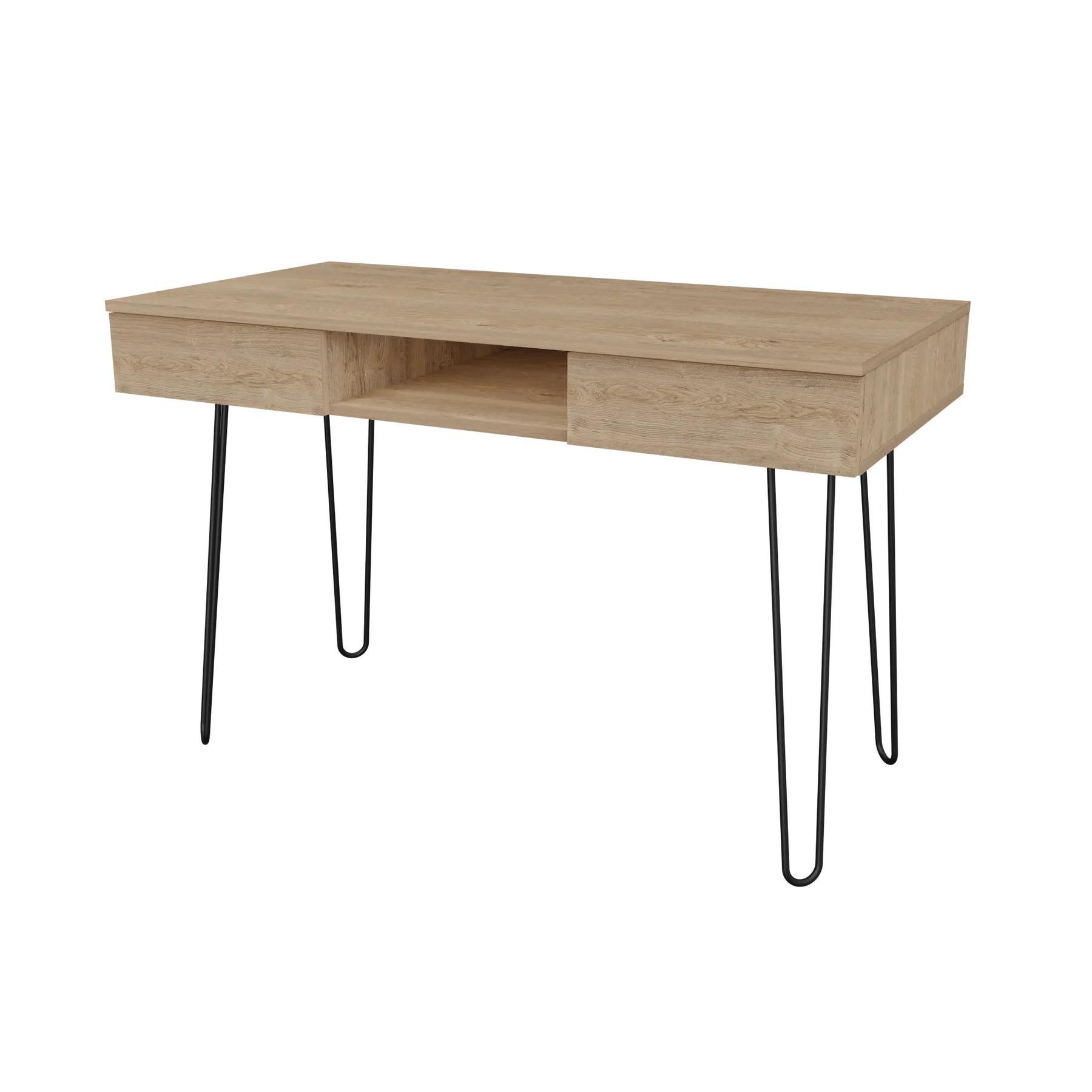 Стол письменный Неман Ридж 1000х500 мм Дуб песочный/Черный (47462)