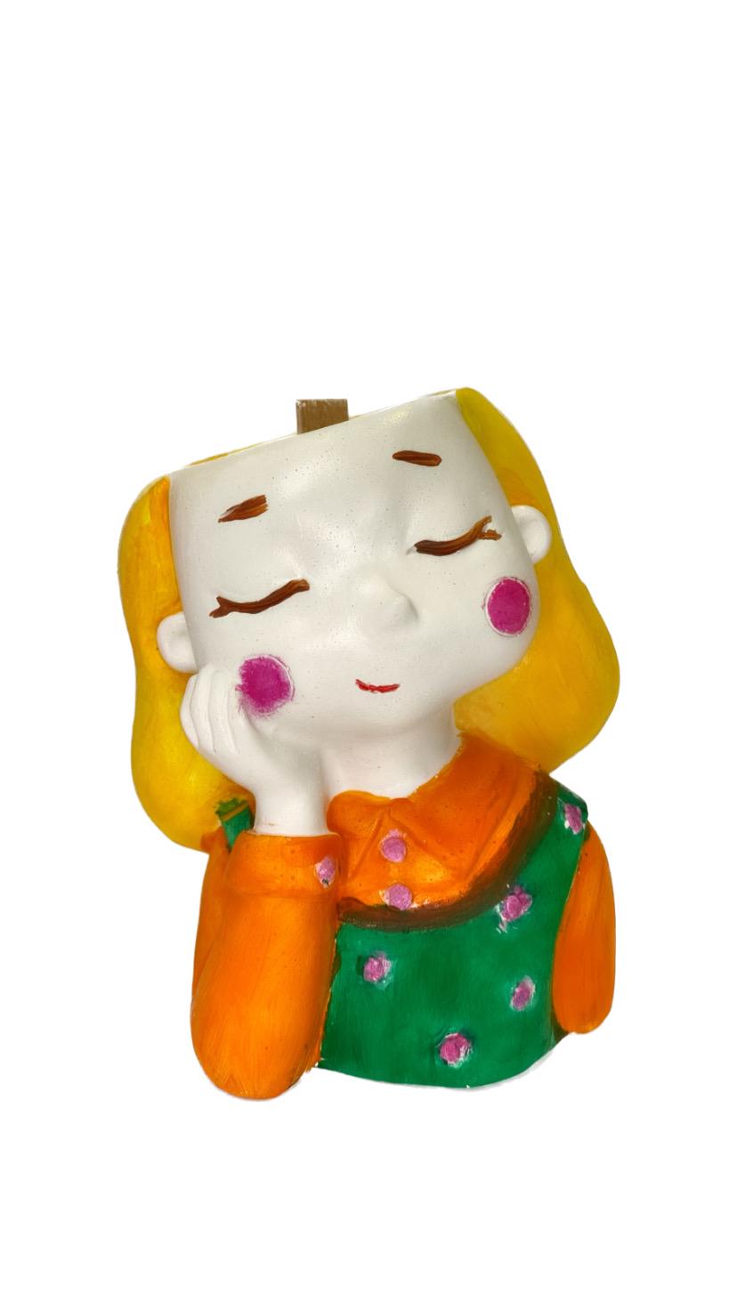 Свеча соевая в кашпо Украиночка Маричка 9 см (4002)