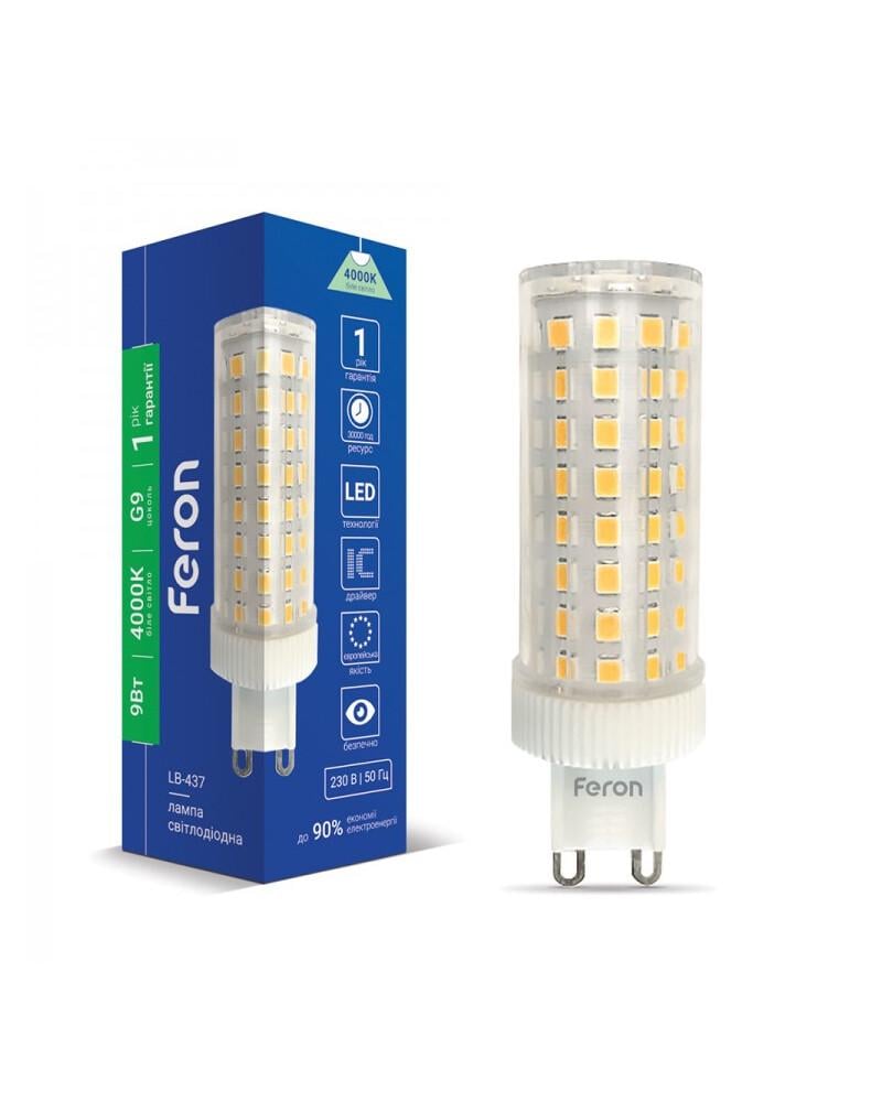 Світлодіодна лампочка Feron LB-437 Bulb G9 9W 4000K 950Lm IP20 (23877427)