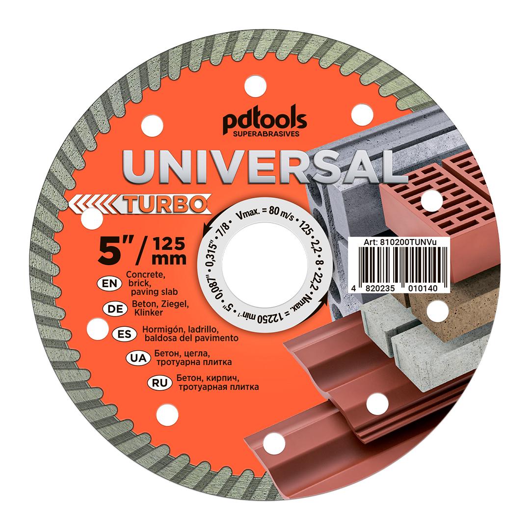 Круг алмазный отрезной PDTools 1A1R 125 UNIVERSAL TURBO для ручного инструмента (37772306)