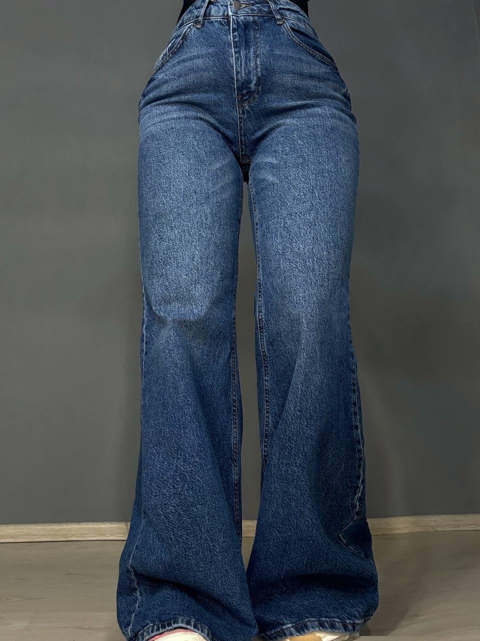 Джинсы женские Its Basic 3992-2 flare супер клеш широкие р. 42 Синий (5351)