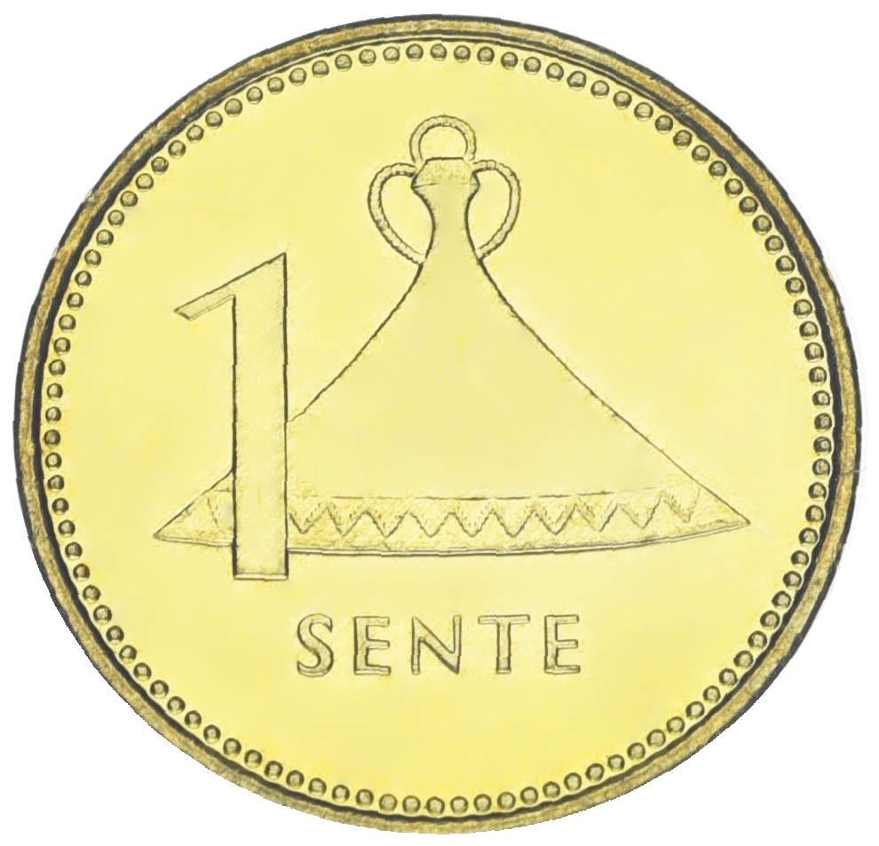 Коллекционная монета Лесото 1 сенте 1992 UNC (М19069)
