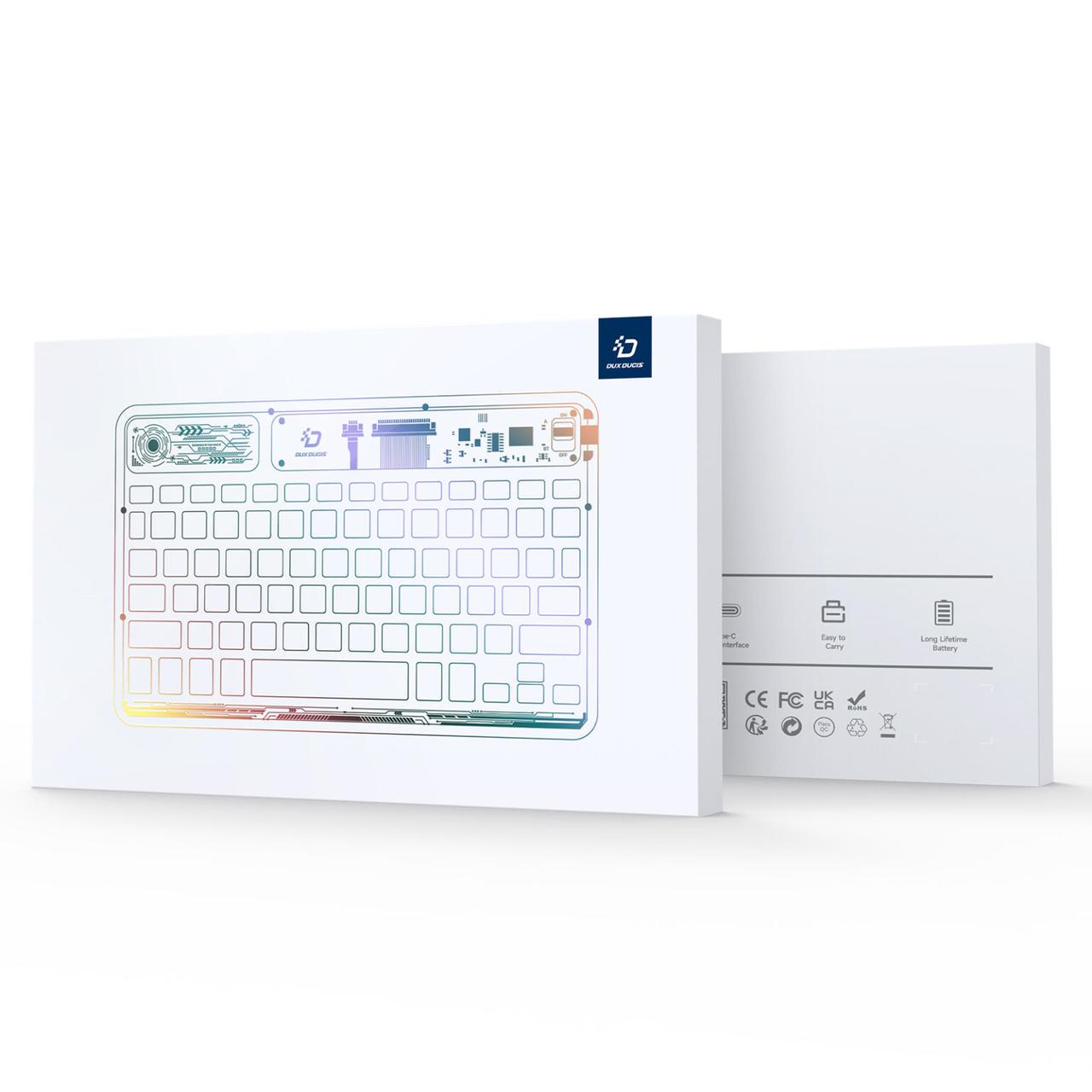 Клавиатура беспроводная универсальная Dux Ducis CK Series Keyboard Bluetooth 5.0 Transparent с подсветкой (6934913023198) - фото 9