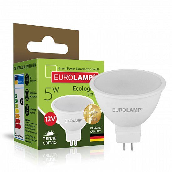 Светодиодная лампа рефлекторная Eurolamp LED-SMD-05533(12)(P) 5W 12V 420 lm 3000K GU5.3 50х54 мм (4260484996527) - фото 2