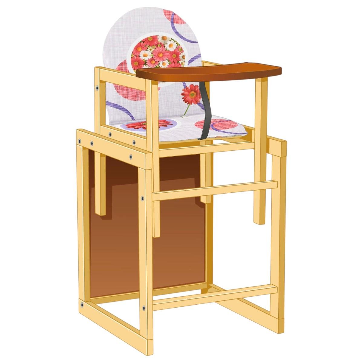 Стульчик для кормления Мася Красные цветы абстракция (№1210) - фото 1