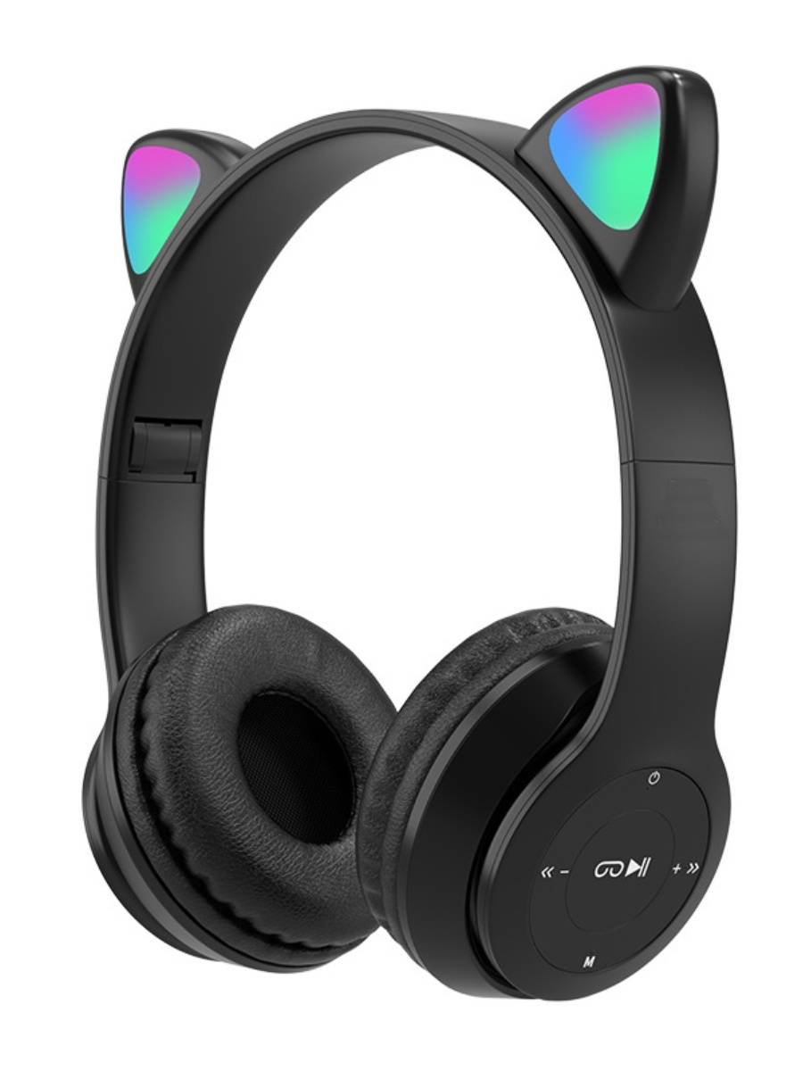 Наушники беспроводные CAT-ear CEP47-M с подсветкой и microSD Black (de72ff6d)