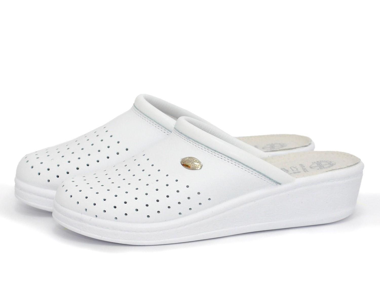 Женские сабо кожаные Adaco 100SB р. 37 Белый