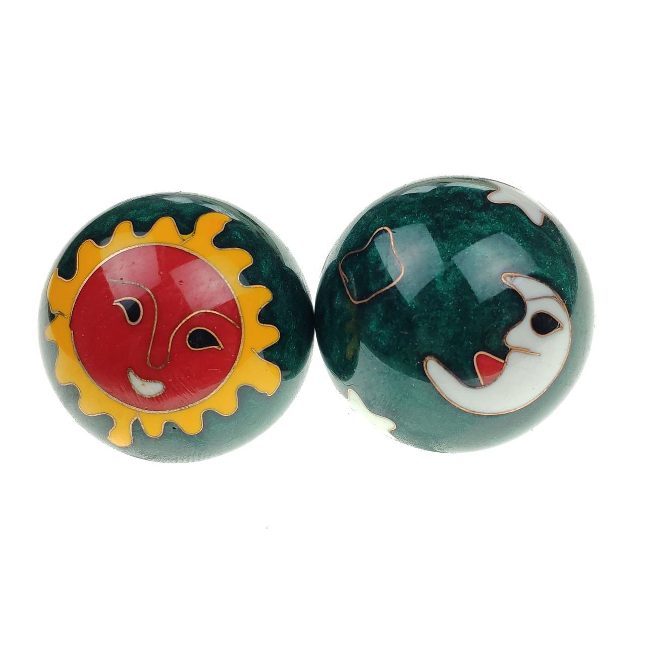 Шары для рук Солнце и луна диаметр 4,7 см Зеленый (C0809) Шары для рук Солнце и луна диаметр 4,7 см Зеленый (C0809)