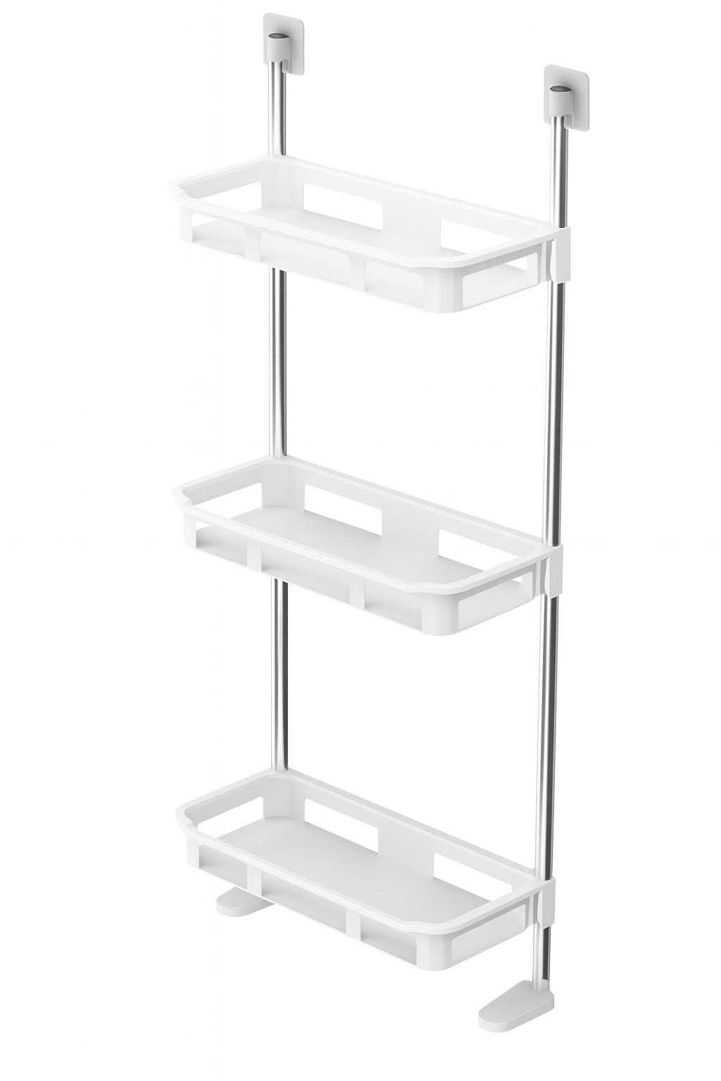 Полка-стеллаж Stenson R93341 для туалета металлическая 30х14 5х77 см White (599836)