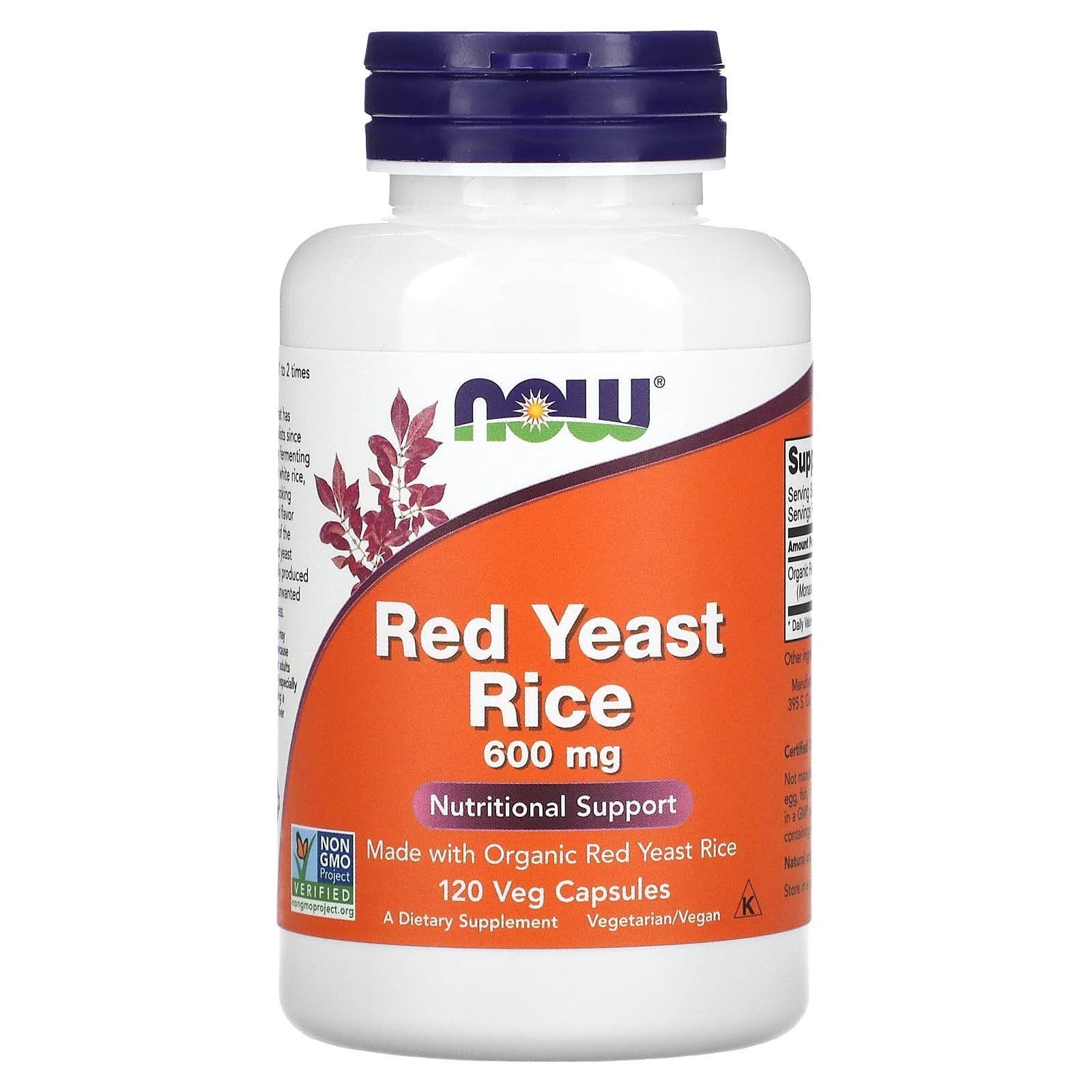 Червоний рис NOW Foods Red Yeast Rice 600 мг 120 Veg Caps