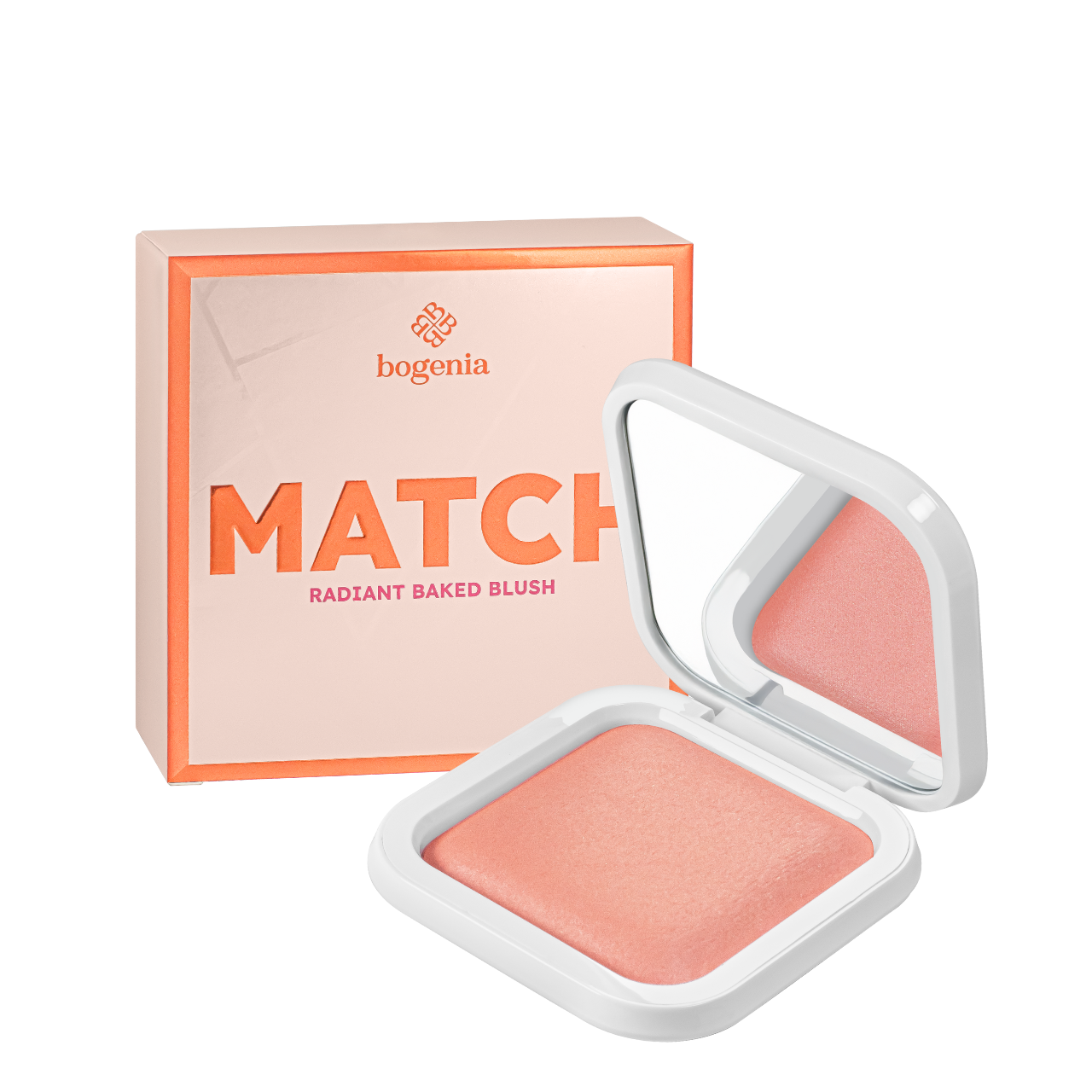 Рум'яна запечені перламутрові Bogenia Match Radiant Baked Blush 003 Персиковий (BG633)