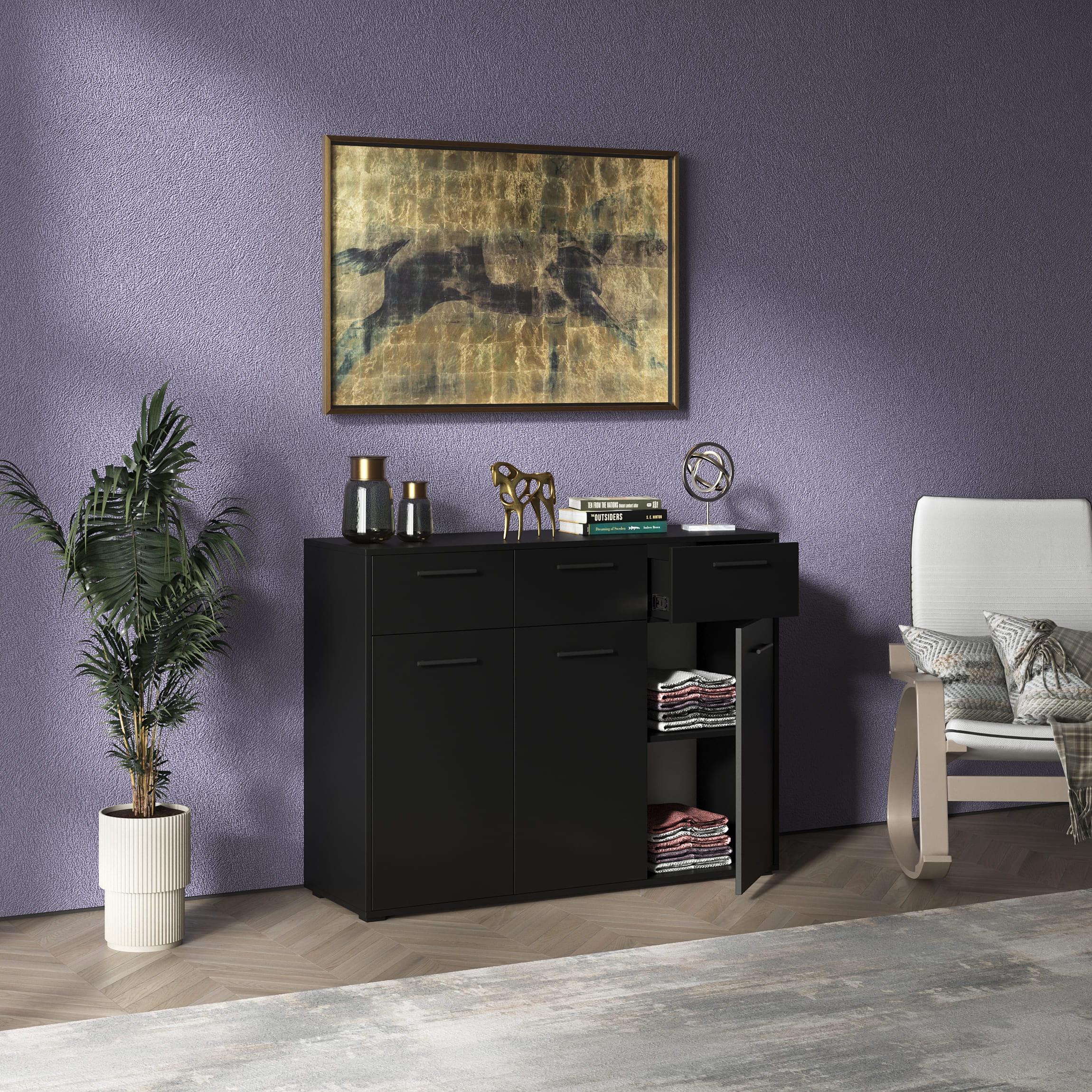 Комод №7 з ящиками та дверцятами Чорний (380270)