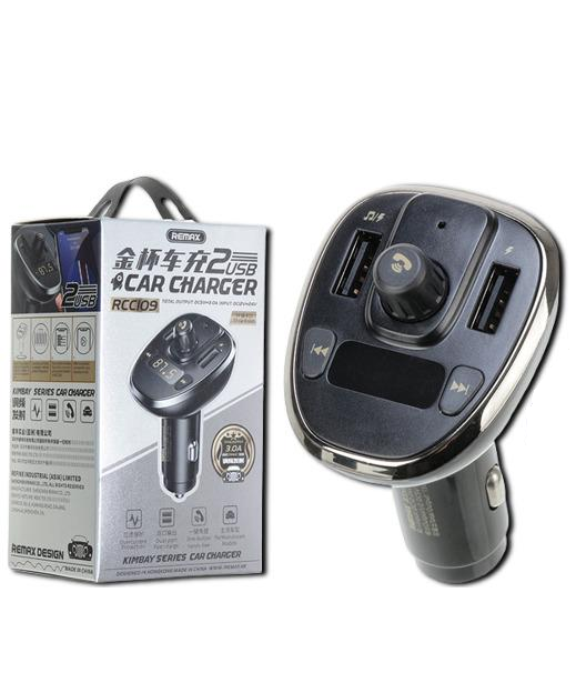 FM-модулятор RCC109 Bluetooth 5.0 2USB/3A Черный (MAW-39943_336)