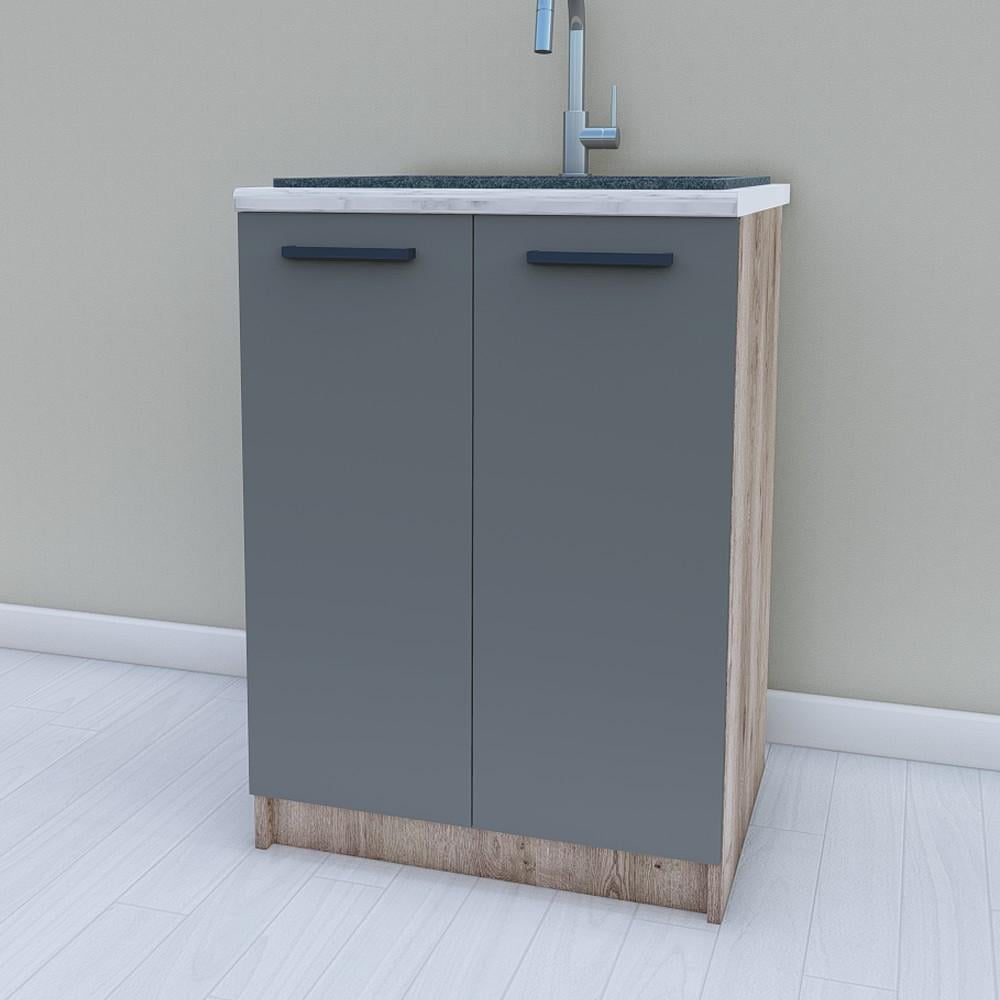 Модуль для кухни нижний Opendoors МП23 без столешницы 600 мм Графитовый/Аликанте (МП23/10)