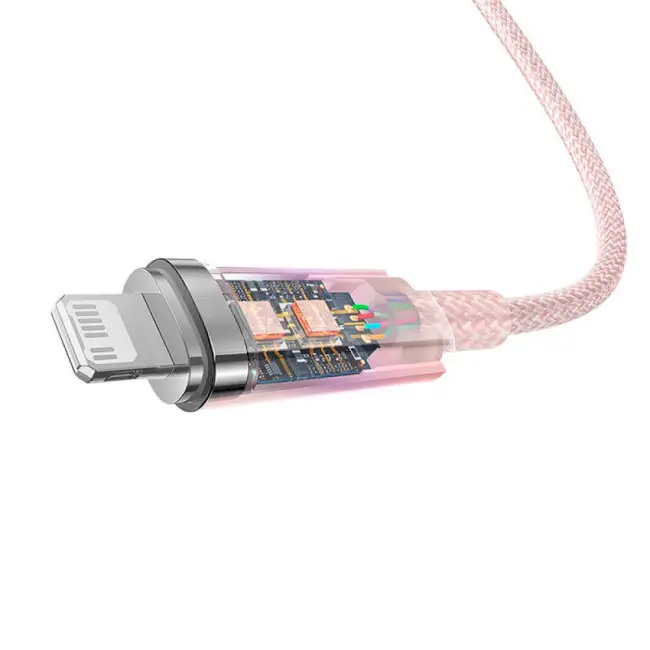 Кабель BASEUS Explorer Series Fast Charging Smart Temperature Control Cable Type-C to Lightning CATS010204 20W 1 м Pink - фото 3