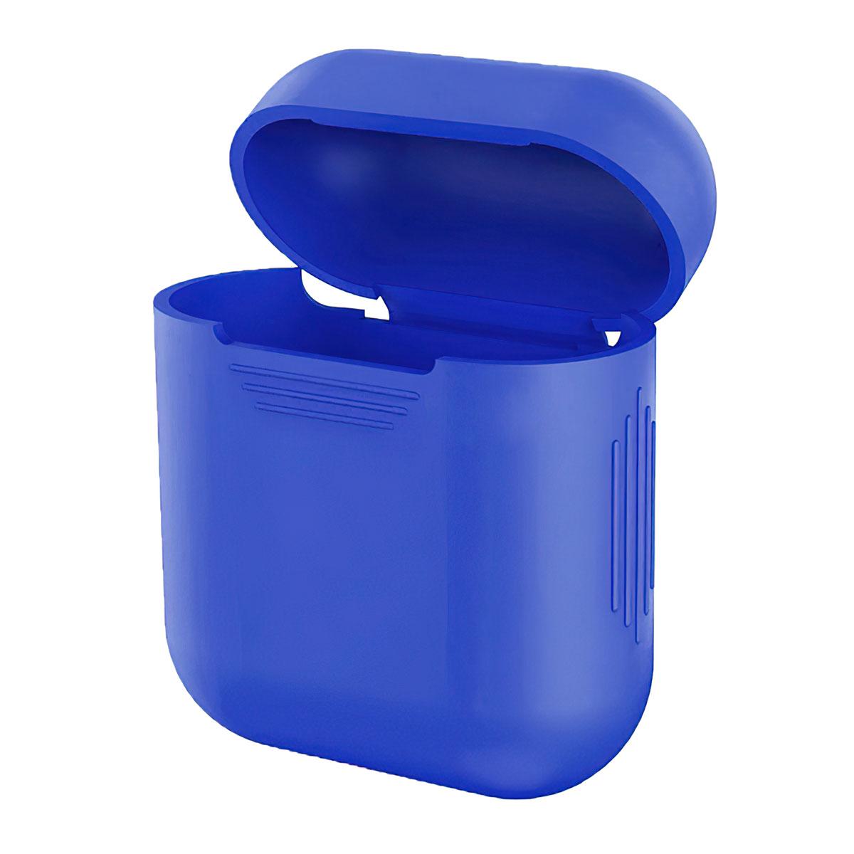 Чехол силиконовый для наушников Airpods 1/2 Синий (1010164-Blue)