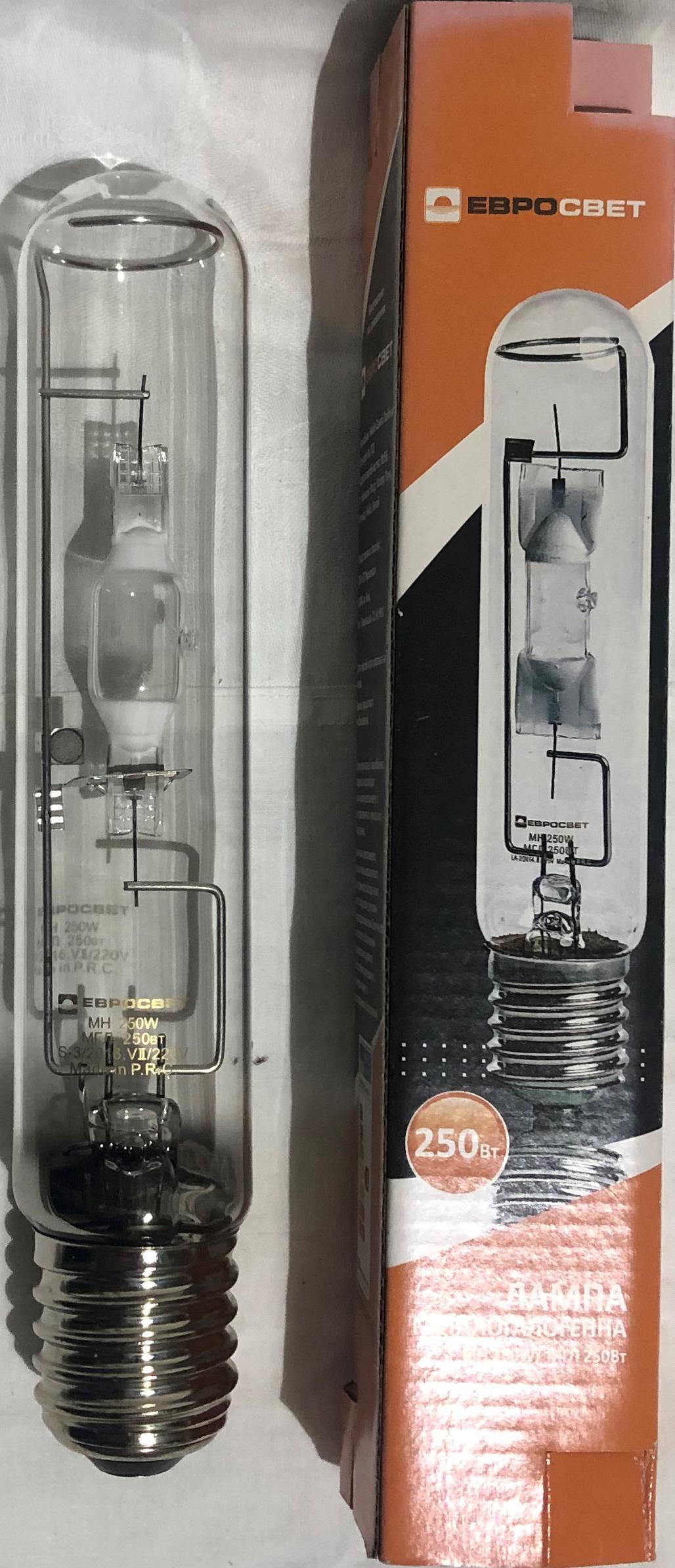 Лампа натрієва ЕВРОСВЕТ SON-T 250W/ДНАТ 250 Вт E40