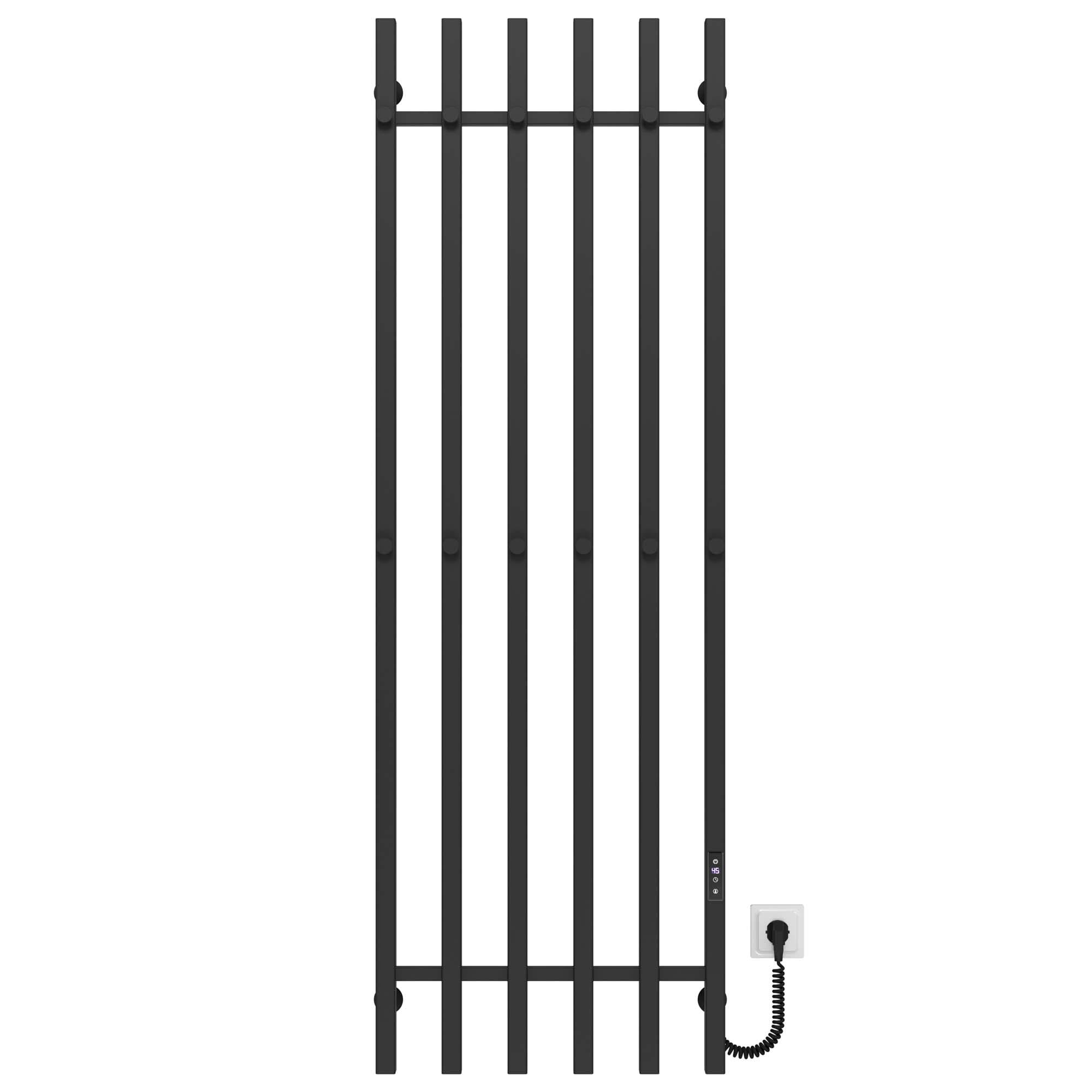 Полотенцесушитель электрический Deffi Split П6 JD04 правое подключение нержавеющая сталь 500х1600 мм Черный (A.SP.160.50.6.EBR2)