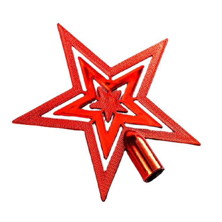 Верхушка на елку Звезда 18 см Красный (32837)
