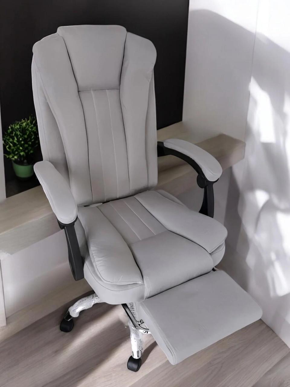 Офисное кресло BOSS KO22SZ VIP Premium с массажной подушкой с подножкой Серый (17360) - фото 9 Офисное кресло BOSS KO22SZ VIP Premium с массажной подушкой с подножкой Серый (17360) - фото 9