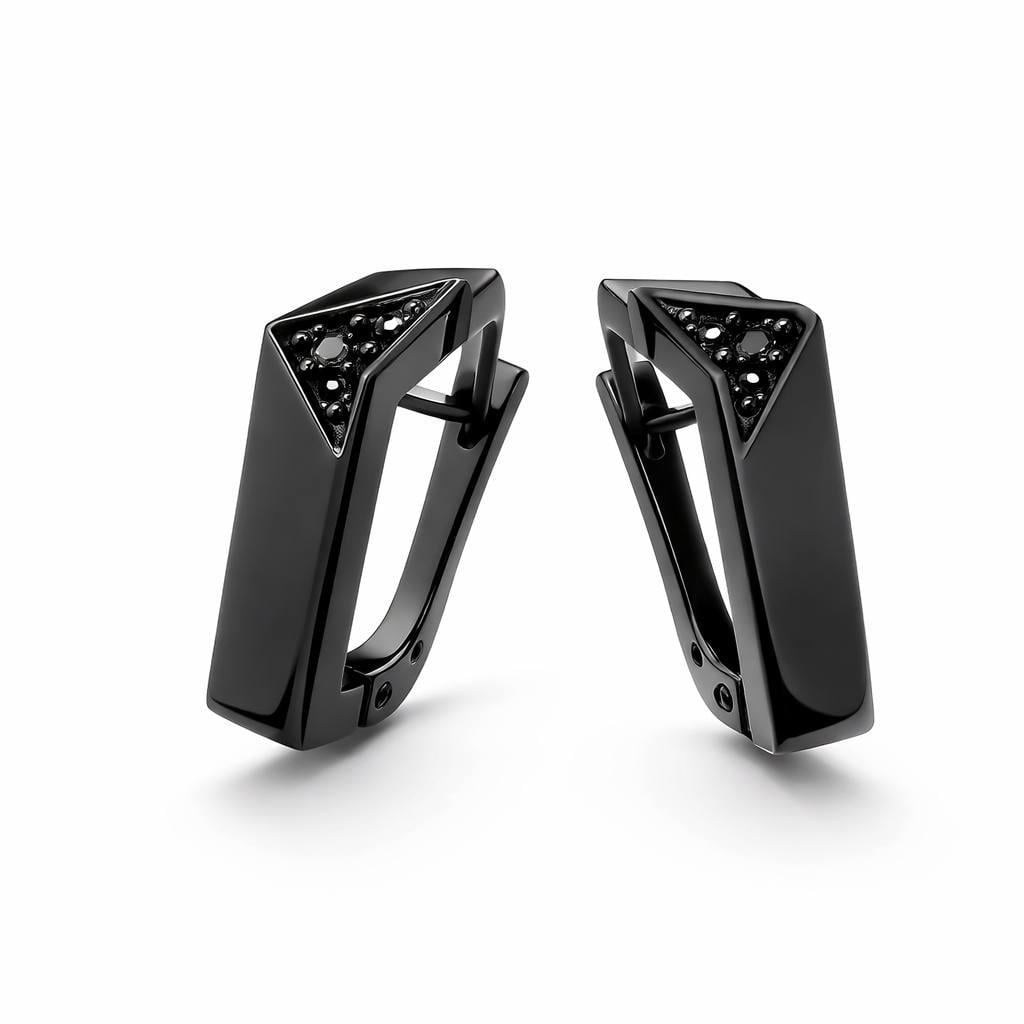 Серьги Xuping с геометрическим дизайном гипоаллергенные Черный (2932010886)
