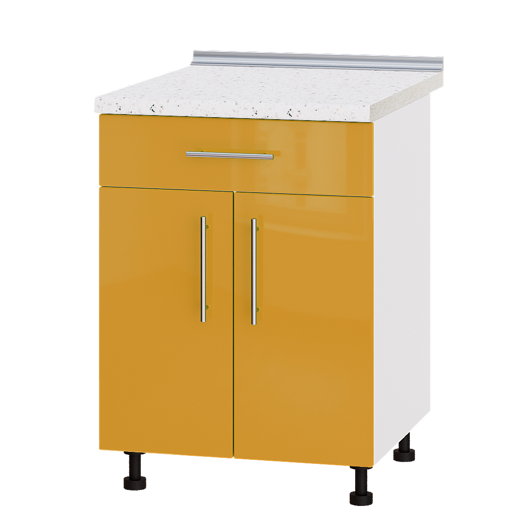 Шафа нижня Еверест Модерн модуль Низ Н75-600 60х47х85 см Помаранчевий глянець/Білий (03028)