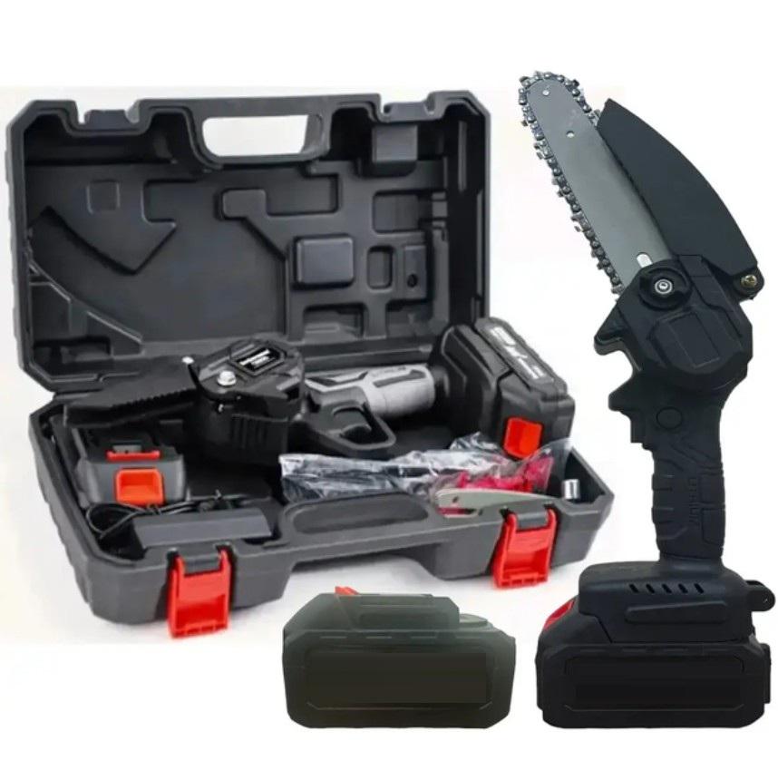 Электропила аккумуляторная цепная с 2 аккумуляторами 21 V Li-ion 4" Pluto (157) - фото 4