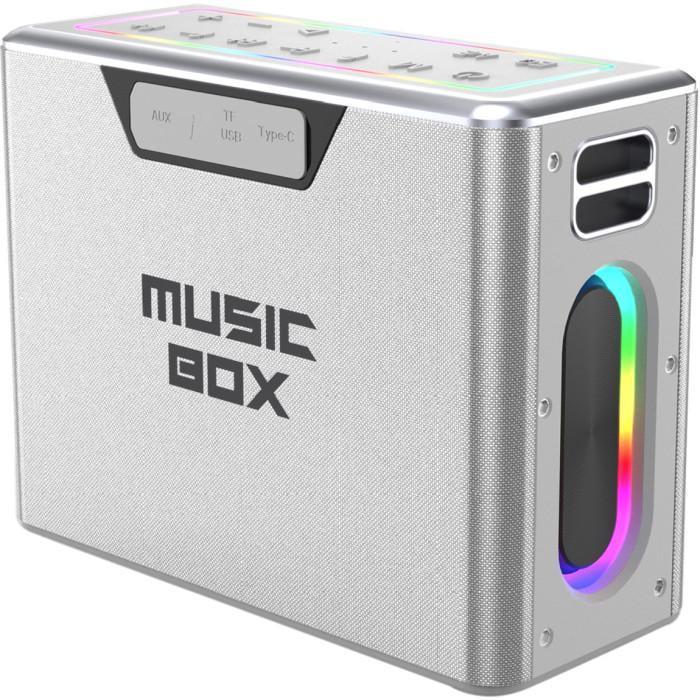 Портативная колонка HiFuture MusicBox Bluetooth 5.0 100 Вт с 2 микрофонами Silver (musicbox.silver)