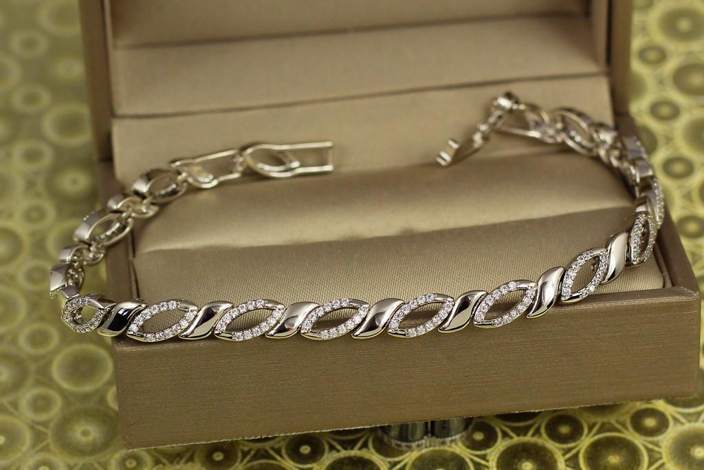 Браслет Xuping Jewelry Пралине 20 см 5 мм Серебристый (2385835780)