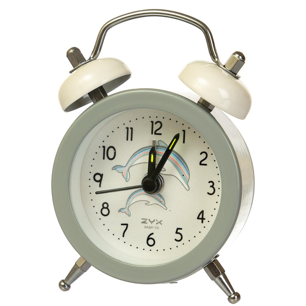 Часы-будильник Elisey Дельфины Серый (011AK)