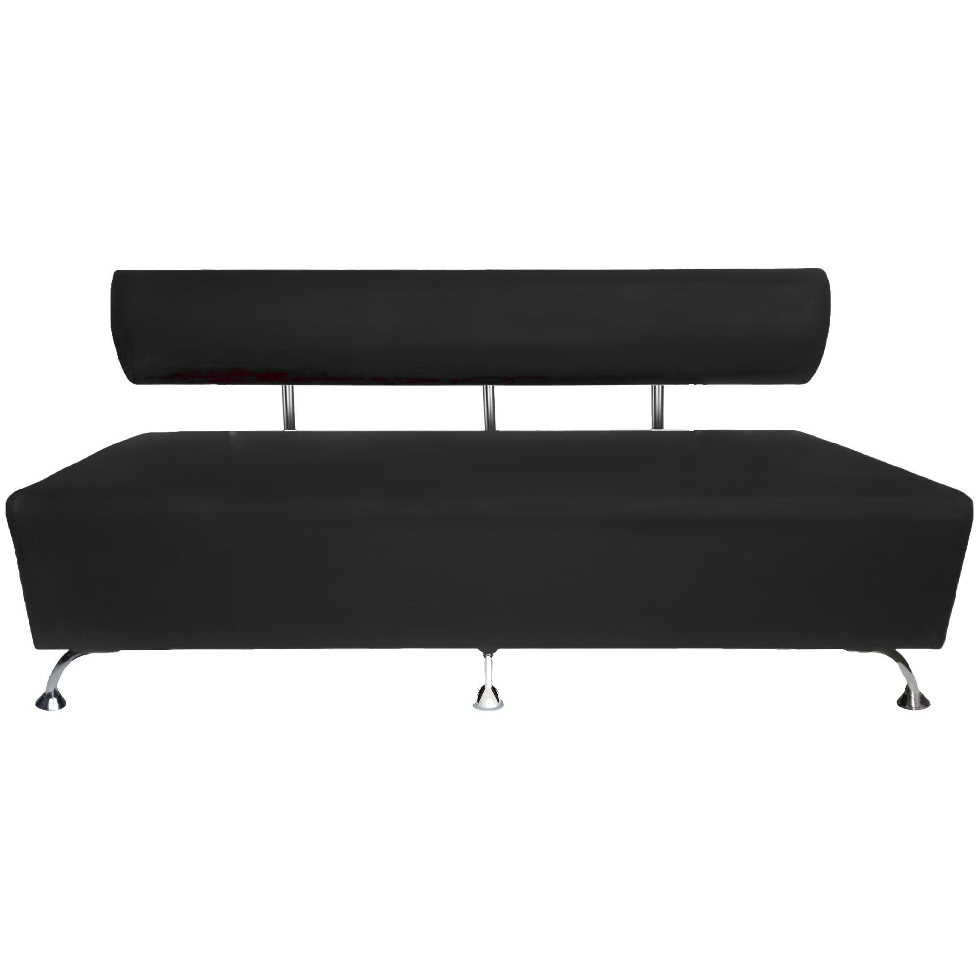 Диван офисный AVVS для ожидания/приемной 200 см с ножками 12 см Черный (gnuta-75x200-black) - фото 2